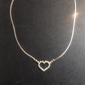 HEART 💜 clear rhinestone necklace